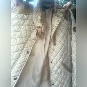 Ralph Lauren cream colored diamond stitched winter coat